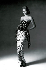 Documented 1983 Valentino Dotted Red Silk Strapless Dress