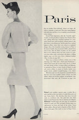 Spring 1960 Pierre Balmain Haute Couture Deep Blue Skirt Suit w Swing Back Button Detailing