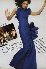 Spring 1982 Unlabeled Givenchy One Shoulder Purple Silk Dress