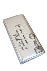 Large YSL Y-Mail Wallet in Pewter Leather