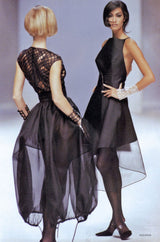 S/S 1992 Claude Montana Net Inset Bodysuit & Skirt Dress