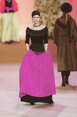 Fall 1976 Louis Mies Possible Yves Saint Laurent Haute Couture Pink & Velvet Bead Dress