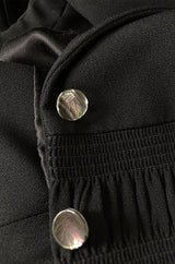 1990s Christian Dior Chic Black Jacket & Skirt Suit w Waist Detailing