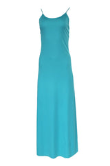 1970s Victor Costa Turquoise Wash & Wear Jersey Tank Dress