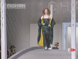 Striking Fall 1997 Chanel by Karl Lagerfeld Runway Watercolour Black Dress w Bead Detail