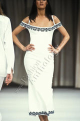 Documented 1992 Azzedine Alaia Off Shoulder Black Knit Dress