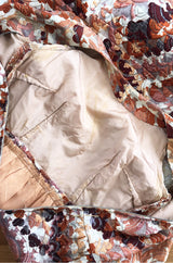 1967 Unlabeled Geoffrey Beene Silk Pink & Taupe Metallic Brocade Dress