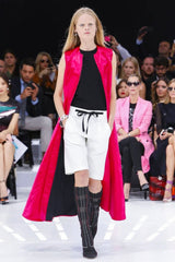 Spectacular Spring 2015 Christian Dior by Raf Simons Runway Brilliant Pink Gillet Vest Dress Coat