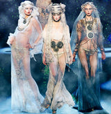 Important Fall 2009 John Galliano “Beautifully Iced Maidens” Beaded Net Pale Blue Grey Dress