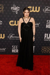 Incredible Spring 2003 Valentino Runway Black Silk Chiffon Dress w Black Beaded Detailing