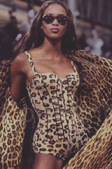 Iconic Fall 1991 Museum Held Alaia Leopard Corset Top