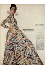 1967 Unlabeled Geoffrey Beene Silk Pink & Taupe Metallic Brocade Dress