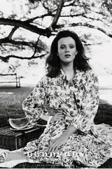 Spring 2005 Burberry Runway & Ad Campaign Blue & White Floral Print Full Cut Linen Trench Coat