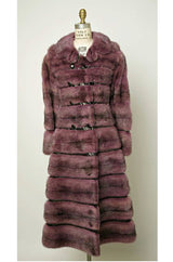 Rare 1960s Christian Dior Pale Ivory Mink Coat w Python Snake Insets