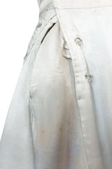 Fall 1952 Christian Dior Haute Couture Ivory Silk Button Dress w Underskirts