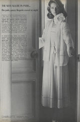 Spring 1978 Unlabeled Christian Dior Haute Couture Silk Dress w Floral Belt