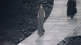 Runway Fall 2011 Chanel by Karl Lagerfeld Black & Ivory Knit Dress w Fringed Open Back