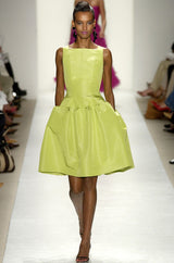 Iconic S/S 2004 Oscar De La Renta Lime Green "Carrie" Dress