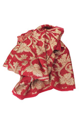 1960s Christian Dior By Marc Bohan Red & Gold Lamé Metallic Dress