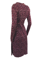 Early 2000s Diane von Furstenburg Purple Print Silk Jersey Wrap Dress