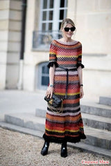 Gorgeous Resort 2018 Christian Dior by Maria Grazia Chiuri Stripe Knit Dress w Fringing