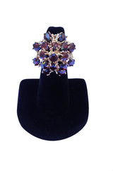 1970 Large Garnet 14K Cocktail Ring