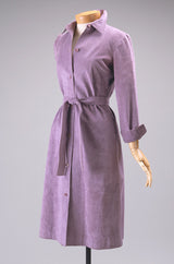 1972 Purple Ultrasuede Shirtwaist Halston Dress