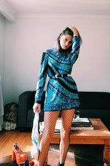 1970s Leonard Silk Jersey Tunic or Mini Dress