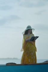 c.1973 Zandra Rhodes "Lilies of the Field" Handpainted Caftan Dress