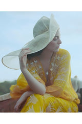 c.1973 Zandra Rhodes "Lilies of the Field" Handpainted Caftan Dress