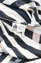 Spring 2015 Alber Elbaz for Lanvin One Shoulder Chevron Striped Jersey Dress
