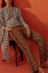 F/W 2016 Jaline "Martina" Custom Striped Silk Black and White Caftan