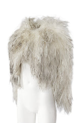 Original 1970s Unlabeled Fluffy Ostrich Feather Crop Jacket