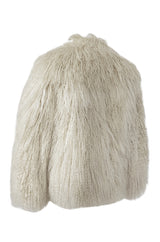 Original 1970s Fluffy Shaggy Cream Ivory Mongolian Sheepskin Jacket
