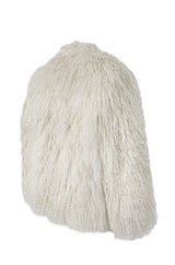 Original 1970s Fluffy Shaggy Cream Ivory Mongolian Sheepskin Jacket
