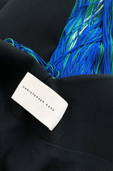 Spring 2016 Christopher Kane Runway Blue Fringe on Black Mini Dress