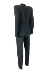 Spring 1998 Alexander McQueen 'Untitled' Collection Blue Detailed Pinstripe Suit