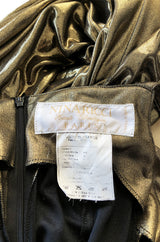 1980s Nina Ricci Liquid Gold Stretch Lame Jersey Dance Dress