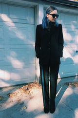 Spring 1998 Alexander McQueen 'Untitled' Collection Blue Detailed Pinstripe Suit