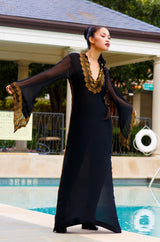 Important 1968 Thea Porter Silk Chiffon Caftan Dress