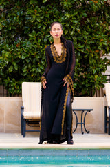 Important 1968 Thea Porter Silk Chiffon Caftan Dress