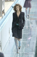 Gorgeous Fall 2000 Chanel by Karl Lagerfeld Haute Couture Ruffled Three Piece Boucle Runway Suit