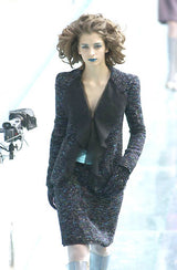 Gorgeous Fall 2000 Chanel by Karl Lagerfeld Haute Couture Ruffled Three Piece Boucle Runway Suit