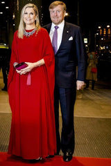 Stunning 2017 Valentino by Pierpaolo Piccioli Minimalist Red Cady Caftan Dress