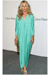 Easy to Wear 1970s Halston Simple & Chic Black Jersey Slip On Caftan Dress