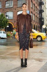Resort 2014 Givenchy by Riccardo Tisci Backless & Caped Panel Silk Chiffon Dotted Confetti Print Dress