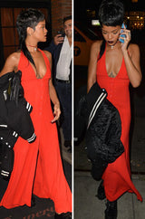 Iconc 1970s Ossie Clark Red Moss Crepe Button Front Halter Dress