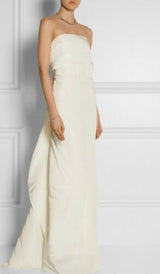 Beautiful 2013 Lanvin Blanche by Alber Elbaz Strapless Ruffled Ivory Silk Wedding Gown