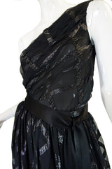 1970s Adolfo One Shoulder Top & Skirt