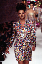 Spring 1996 Todd Oldham Runway Check Dress